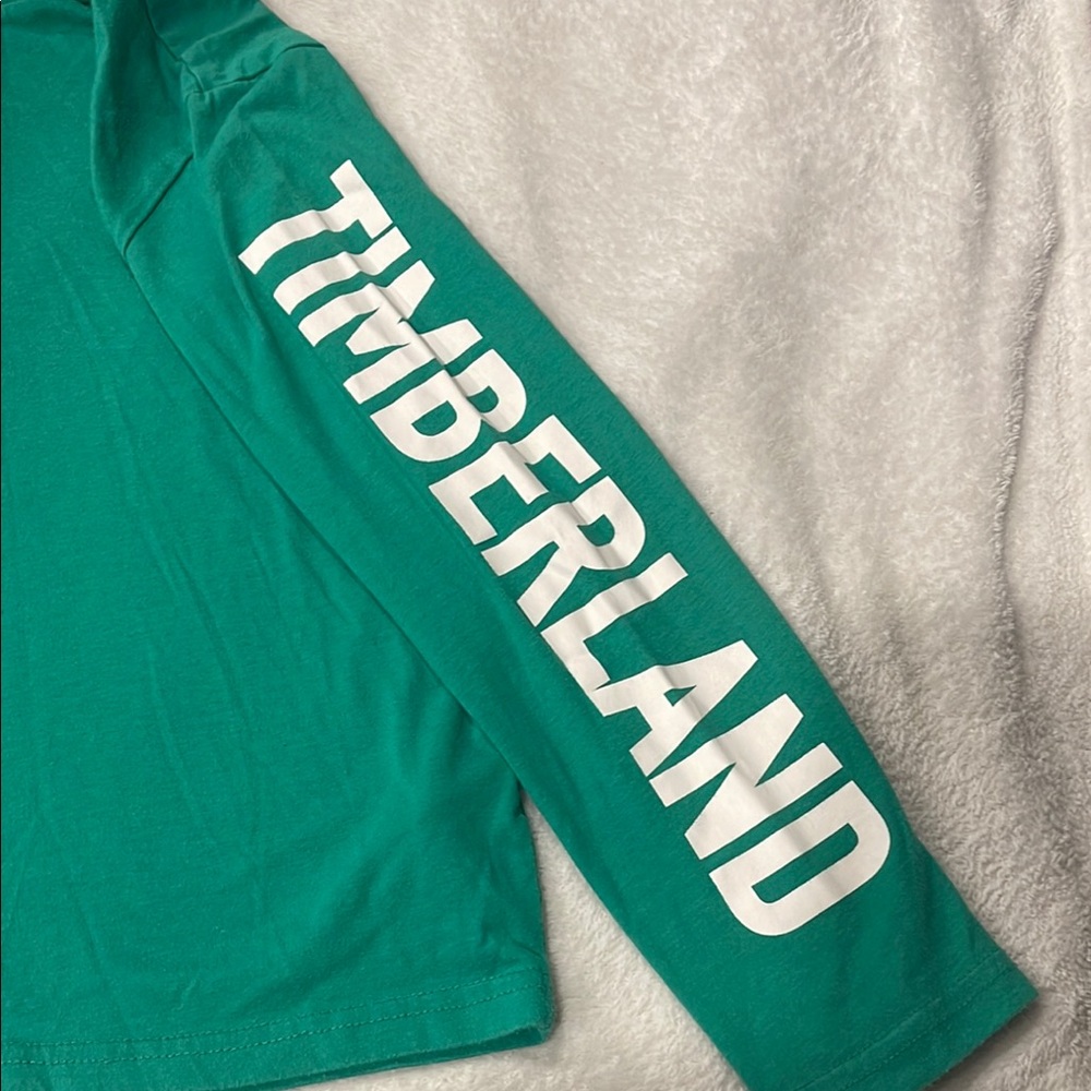 Green Timberland Kids Long Sleeve Tees Shirt - Picture 4 of 5